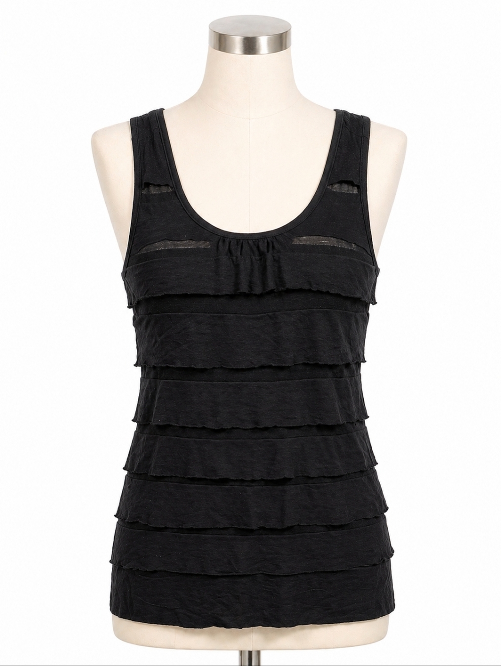 Miley Cyrus Max Azria NWT Black Cross Back Ruffle Tunic Top Sz L Y2K Party Event